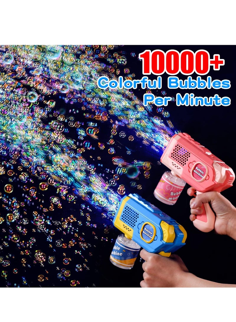 EagleStone EagleStone 2 Pack Bubble Gun Machine for Kids, Automatic Light Up Bubble Blower with 4 Bottles 10 Bags Refill Solution, Bubble Guns Blaster for Toddlers, Outdoor Toys Gifts, Wedding Easter Party Favor - Image 3