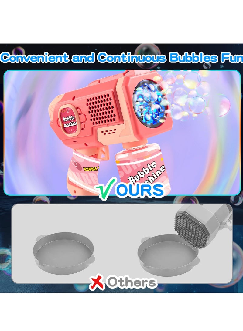 EagleStone EagleStone 2 Pack Bubble Gun Machine for Kids, Automatic Light Up Bubble Blower with 4 Bottles 10 Bags Refill Solution, Bubble Guns Blaster for Toddlers, Outdoor Toys Gifts, Wedding Easter Party Favor - Image 5