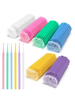 Akstore 600 PCS Disposable Micro Applicators Brush Eyelash Extension Individual Applicators Mascara Brush for Make up and Clean and Compatible and Personal Care (Multicolors) 