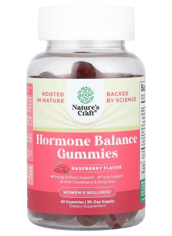 Nature's Craft Women's Wellness Hormone Balance Gummies Raspberry 60 Gummies 