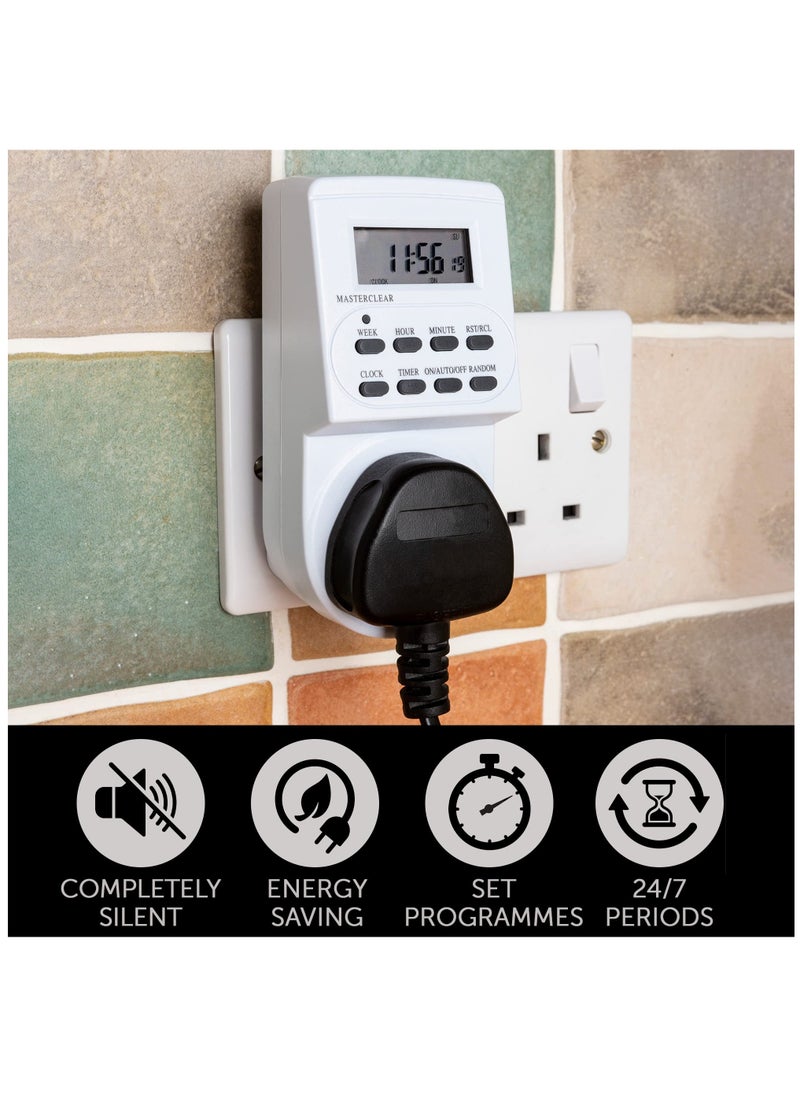 Generic - 24-Hour Programmable Digital Timer Plug - Energy-Saving Electric Switch with Random Mode - 240V 3-Pin Plug-In Timer Socket for Convenient Time Control - Image 1