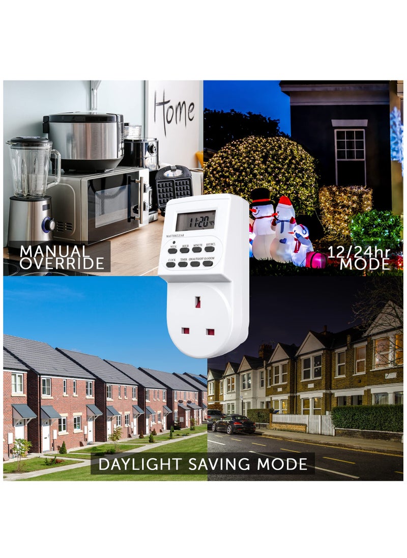Generic - 24-Hour Programmable Digital Timer Plug - Energy-Saving Electric Switch with Random Mode - 240V 3-Pin Plug-In Timer Socket for Convenient Time Control - Image 1