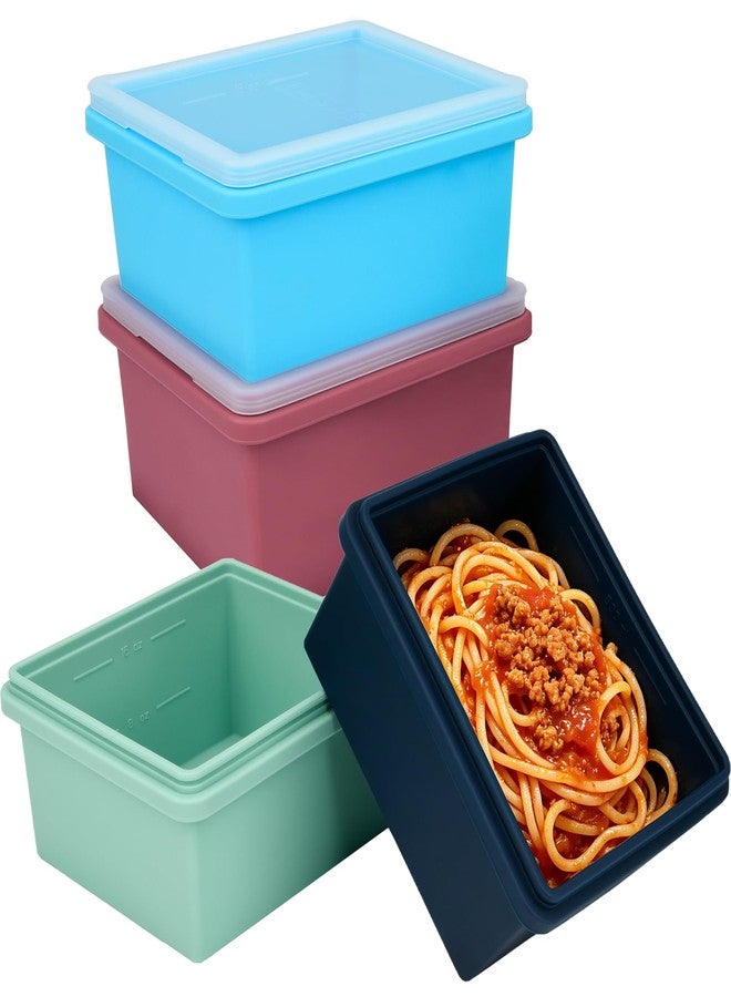 CyhHave Silicone Soup Freezer Molds with Lids, 2 Cup Extra Large Ice Cube Tray, BPA-Free, Perfect for Freezing Broth, lasagna, Baked Goods, Meal Prepping and More, Dishwasher, Microwave & Oven Safe - 4 Pack - Image 1