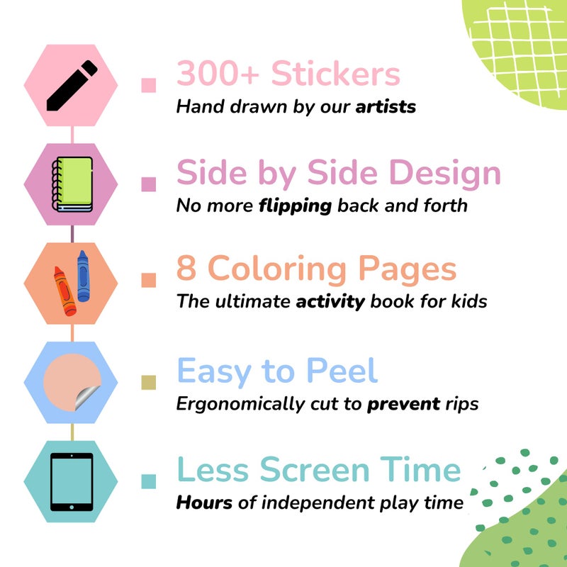 CUPKIN Land of Cats Sticker + Coloring Book (300+ Cat Stickers for Kids & 8 Scenes) by Cupkin, Side by Side Activity Book Design, Cat Sticker Books Kids Ages 4-8, Also Great for Older Boys & Girls - Image 4
