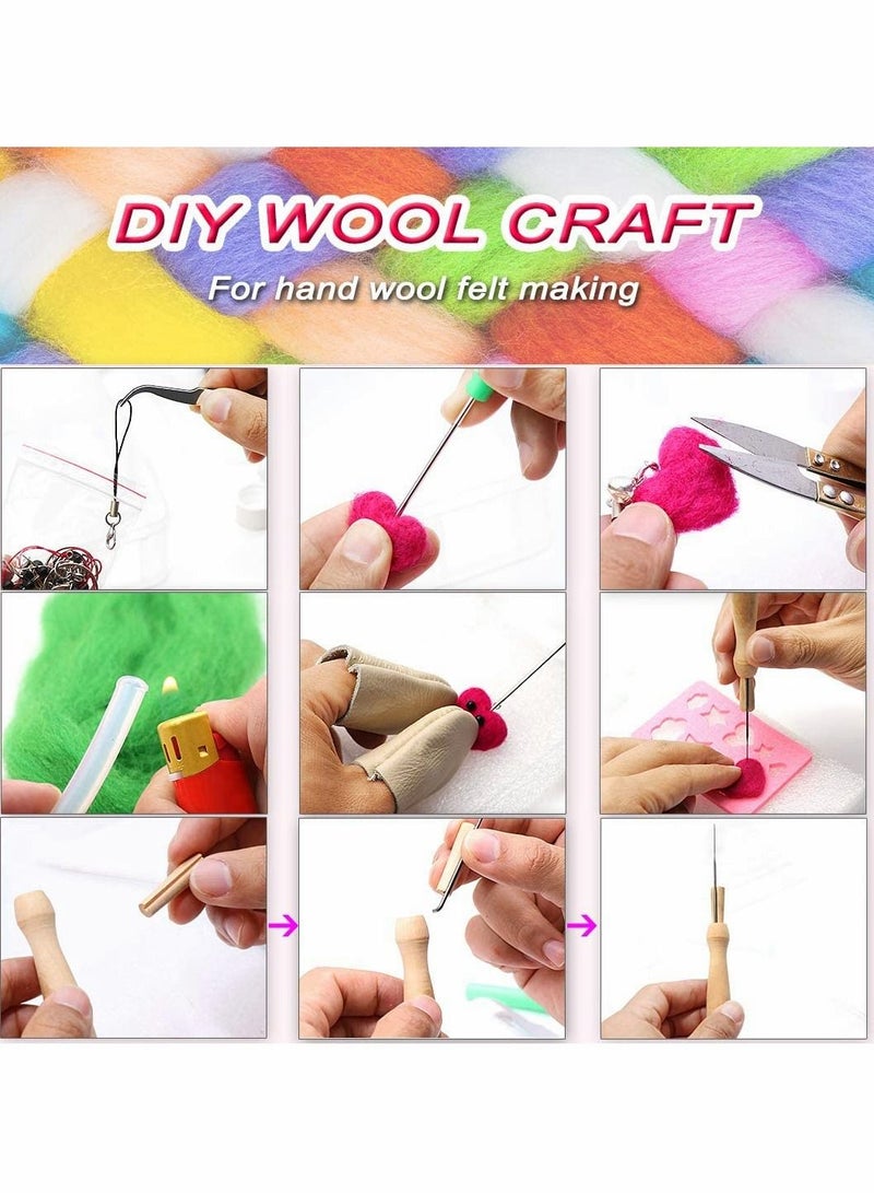 Excefore Needle Felting Kit 109 Pieces Set with Felt Wool 36 Colors for DIY Craft Animal Home Decoration Birthday Gift - Image 4