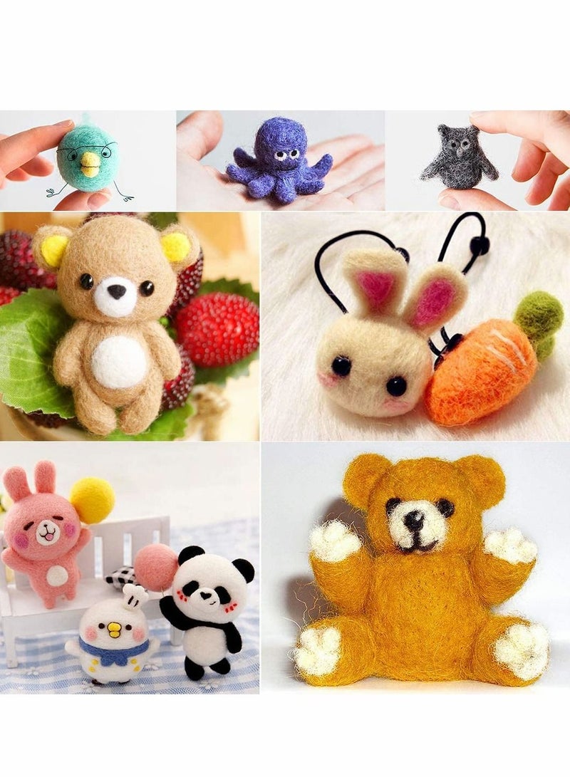 Excefore Needle Felting Kit 109 Pieces Set with Felt Wool 36 Colors for DIY Craft Animal Home Decoration Birthday Gift - Image 5