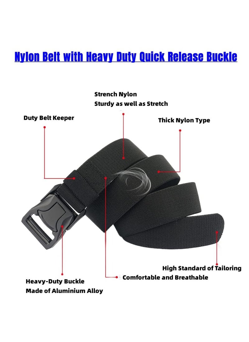 Excefore - Military Belt, 2 Pack Nylon Belts for Men Men Tactical Belt with Quick Release Metal Buckle Ideal for Military Training - Image 1