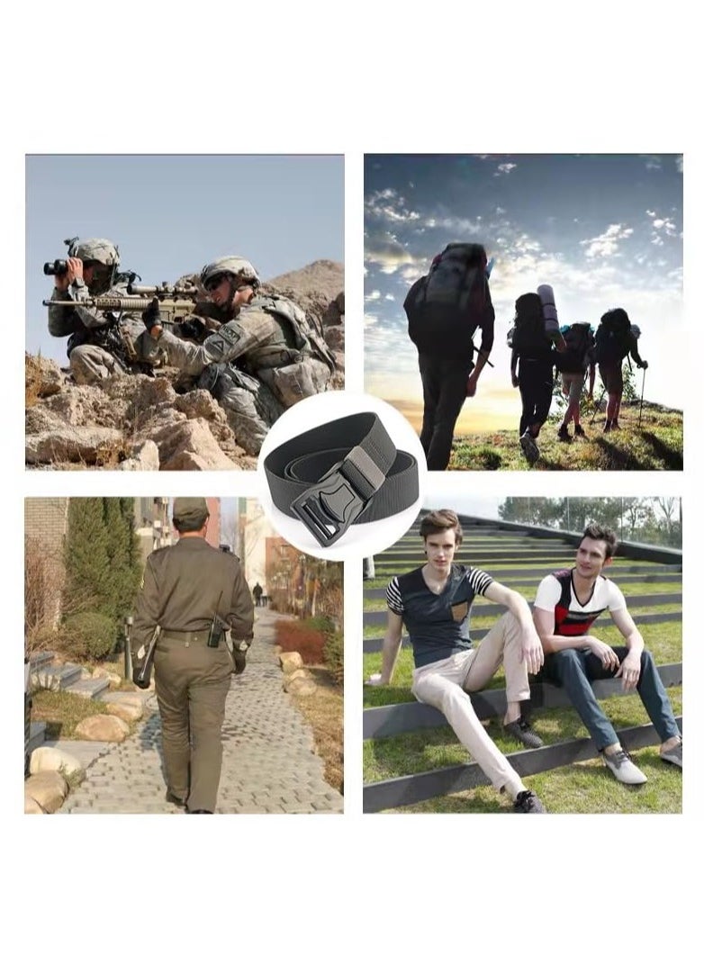 Excefore - Military Belt, 2 Pack Nylon Belts for Men Men Tactical Belt with Quick Release Metal Buckle Ideal for Military Training - Image 1