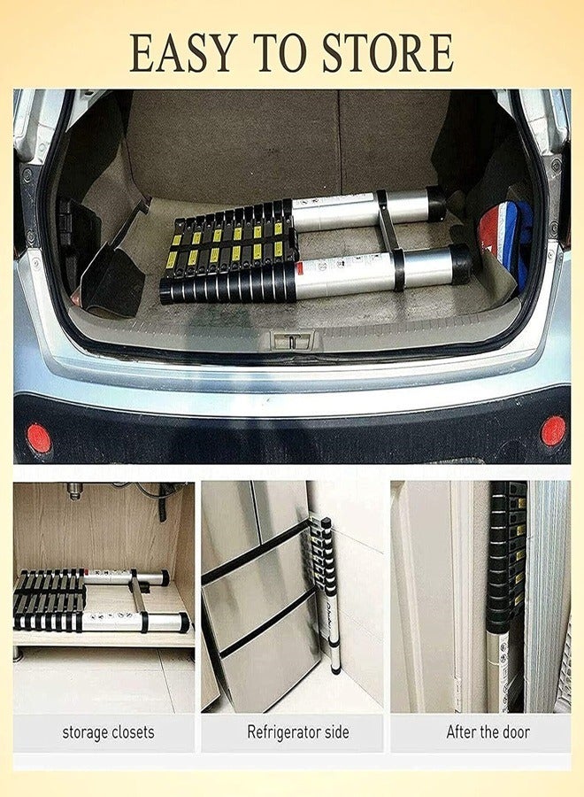 A multi-use extendable aluminum telescopic ladder, 2.7 meters, 9 steps, foldable, withstands a weight of up to 150 kg.  - Image 5