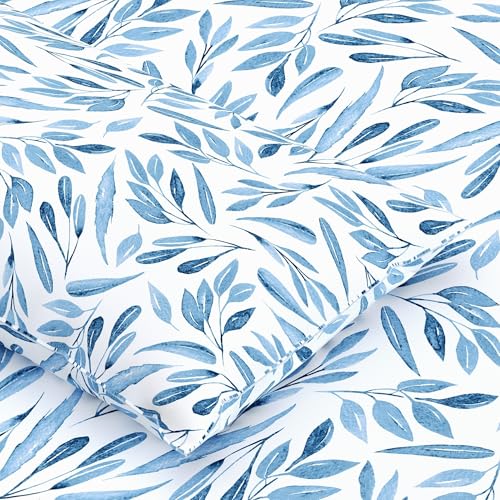 Dreamscape 100% Cotton King Bedsheet with 2 Pillow Covers - (Size 108 x 108 inches, 140 TC, Colour - Blue: Empire Blue) - Image 4