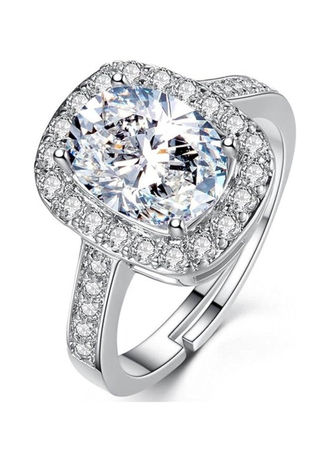 YouBella Solitaire Crystal Jewellery Silver Plated Ring For Women (Silver)(Ybrg_20019) - Image 1