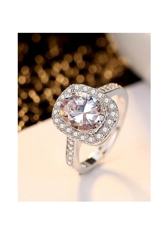 YouBella Solitaire Crystal Jewellery Silver Plated Ring For Women (Silver)(Ybrg_20019) - Image 3