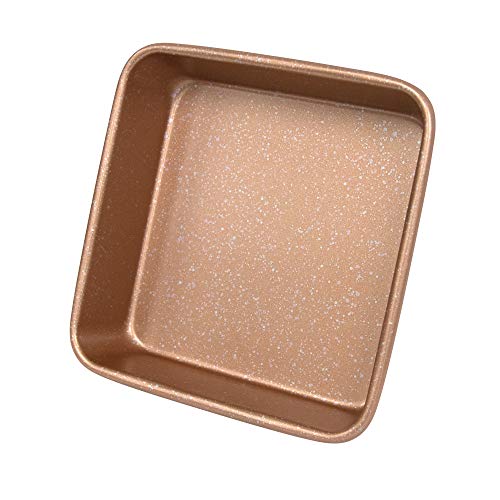 casaWare 7-Inch Toaster Oven Ultimate Series Commercial Weight Ceramic Non-Stick Coating Square Pan (Rose Gold Granite) - Image 3
