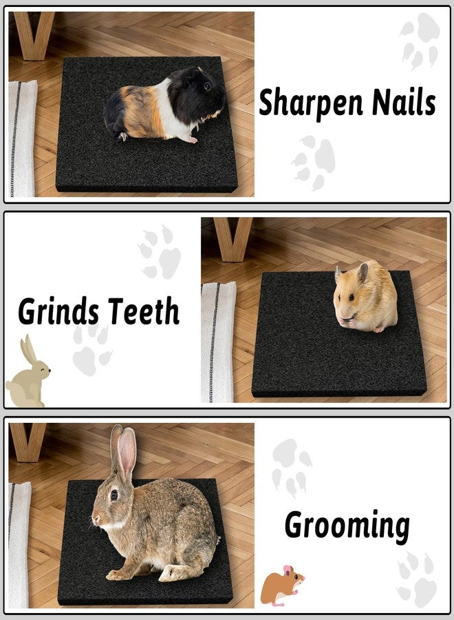 Hamiledyi Rabbit Scratch Foot Pads - 4 Pcs Small Animal Lava Grinding Teeth Stone for Bunny, Hamster, Guinea Pig, Rat, Gerbil, Chinchilla & Hedgehog - Image 3