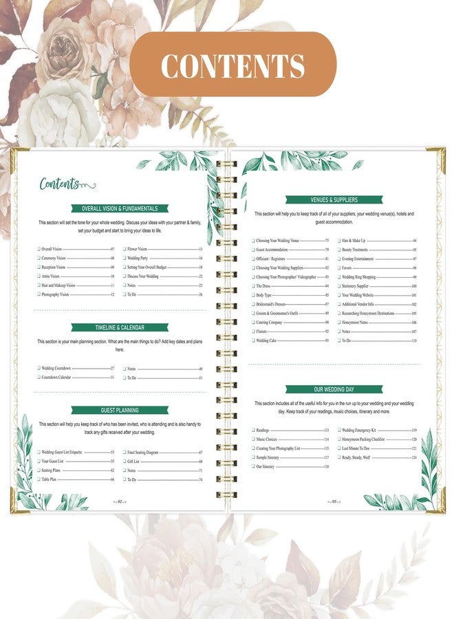 Lortarl Wedding Planner Book and Organizer for the Bride - Planning With Tabbed Sections, 8.5" x 11", Hardcover, Metal Corner, 5 Inner Pockets, Sticker - Image 3