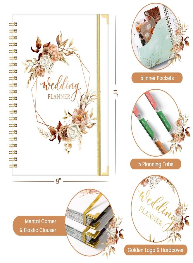 Lortarl Wedding Planner Book and Organizer for the Bride - Planning With Tabbed Sections, 8.5" x 11", Hardcover, Metal Corner, 5 Inner Pockets, Sticker - Image 5