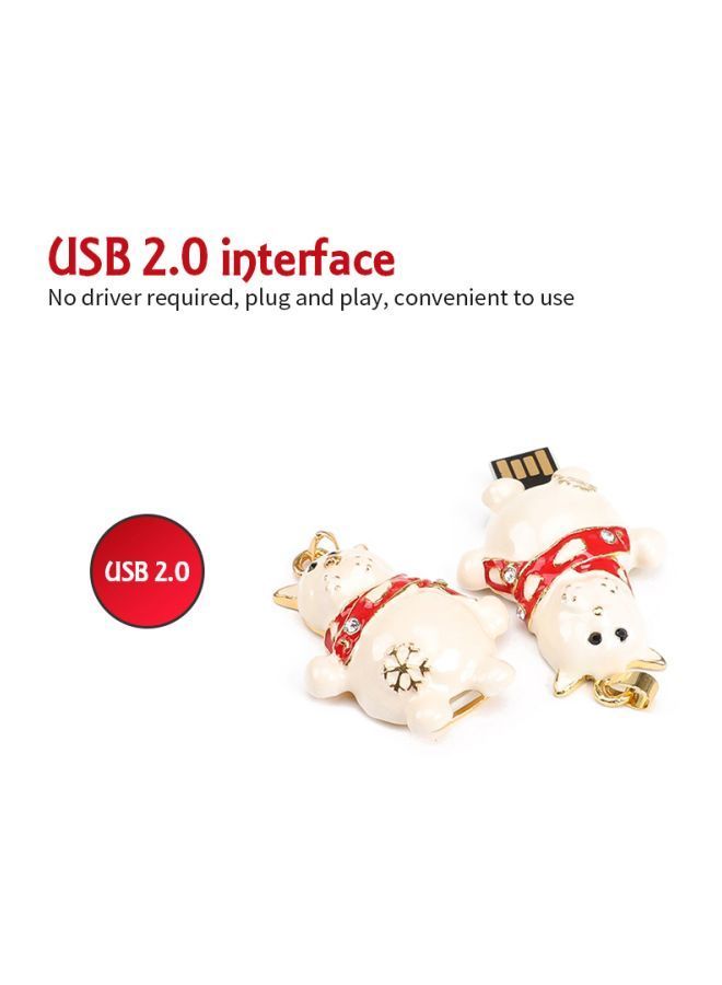 NIBEMINENT Snow Bear Flash Drive C9499-128GB-1 Beige/Red/Gold  - Image 5
