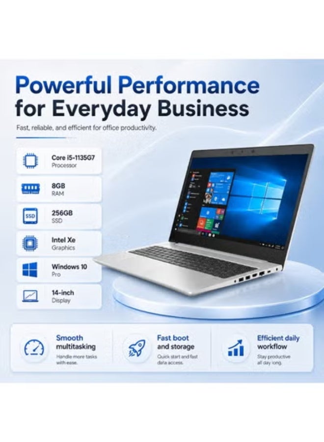 Business Laptop 14 Inch Full HD Display, Core i5-1135G7 Processor, 8GB RAM, 256GB SSD, Integrated Graphics, Windows 10 Pro, Laptop Bag, Wireless Mouse and Laptop Stand - Image 3