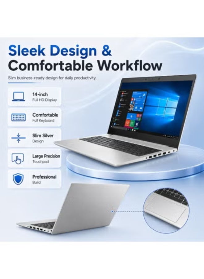 Business Laptop 14 Inch Full HD Display, Core i5-1135G7 Processor, 8GB RAM, 256GB SSD, Integrated Graphics, Windows 10 Pro, Laptop Bag, Wireless Mouse and Laptop Stand - Image 4