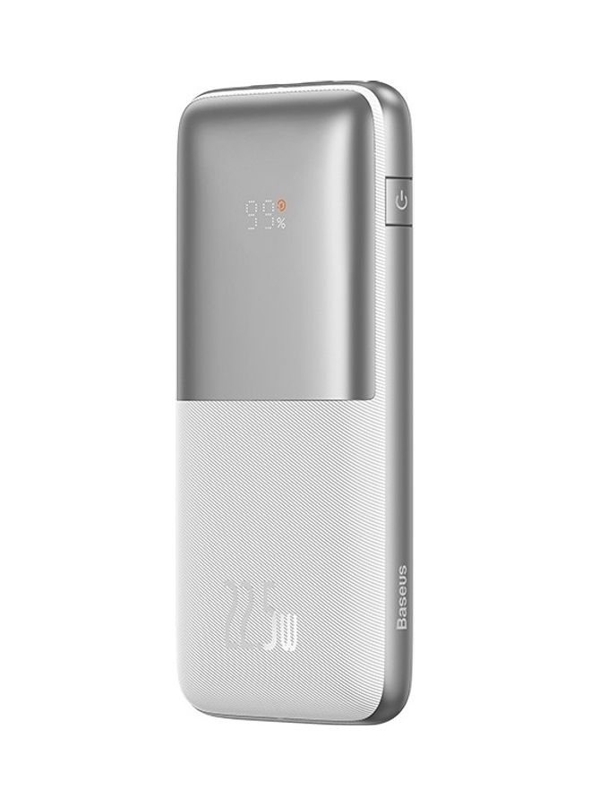 Baseus 10000 mAh USB C Portable Power Bank with Digital Display (10000 mAh with 1 USB C Port and 2 USB A Ports for up to 22.5W Charging for iPhone, Android, AirPods, iPad, and More) – Silver - Image 1