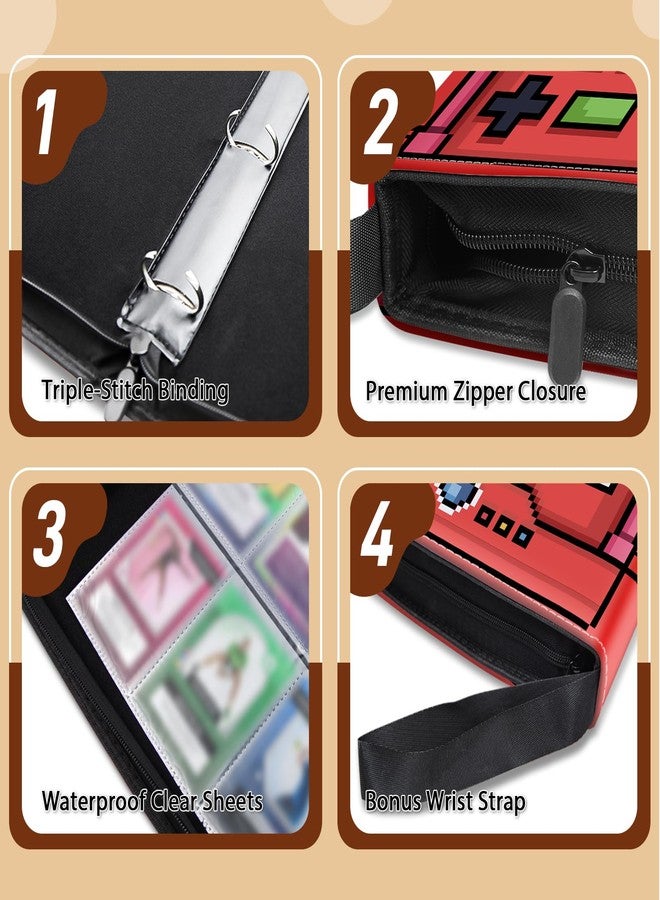 Wazzio 900 Pocket Game Card Binder, Trading Card Storage Album with 50 Durable 9-Pocket Pages, Game Design on Pocket Card Packs, Thanksgiving Christmas Birthday Gifts for Gamer Lover Collector's Album - Image 5
