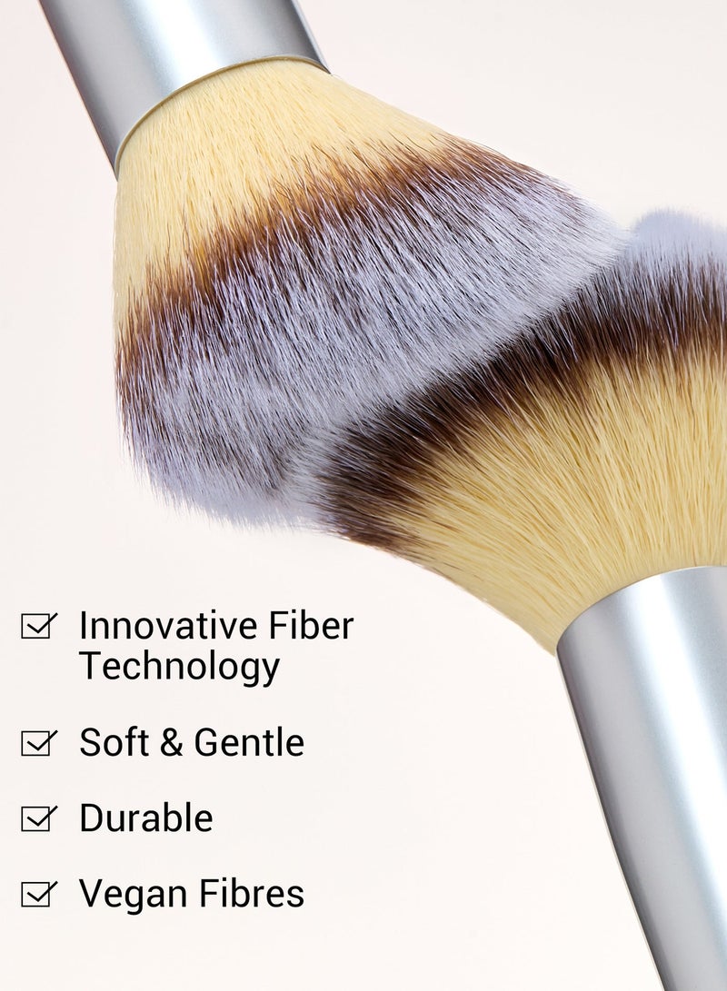 جيساب مجموعة فرش مكياج جيسوب 7 قطع، فرش مكياج مزدوجة النهايات عالية الجودة من الخيوط الاصطناعية، فرش أساس الكونتور أحمر الخدود إبراز المزج الحاجب ظل العينين وتظليل خافي العيوب، مع حقيبة، رمادي هاديء T520 - Image 5