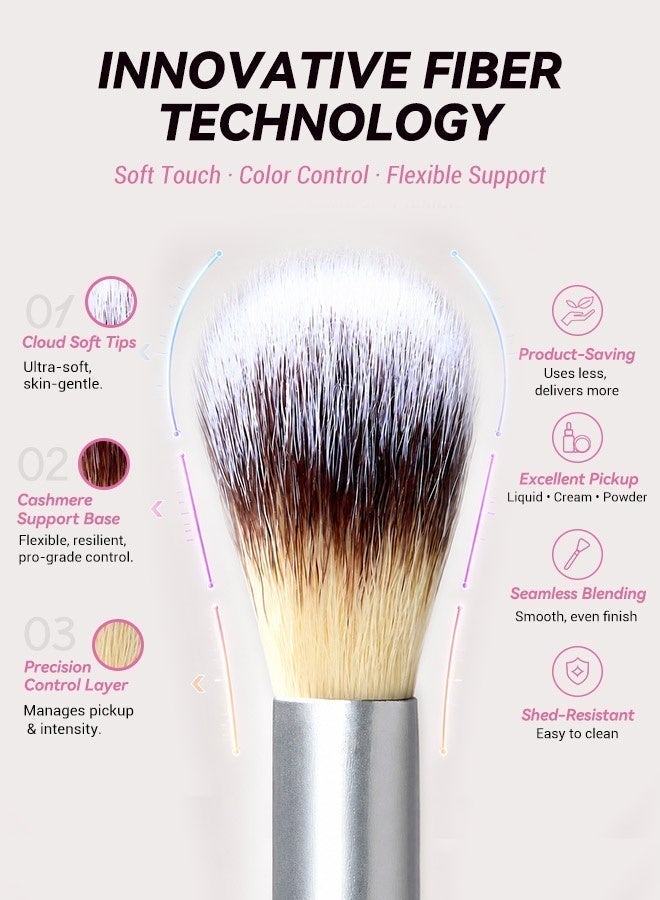 Jessup Makeup Brush Set with Bag 7pcs Dual Ended Makeup Brushes Premium Synthetic Foundation Contour Blush Highlight Blending Eyebrow Eyeshadow Shader Concealer Brush, Quiet Gray T520 - Image 3