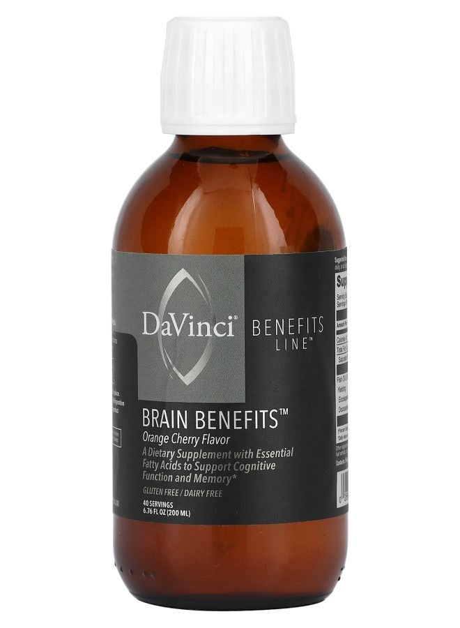 DaVinci Laboratories of Vermont Benefits Line Brain Benefits Orange Cherry 6.76 fl oz (200 ml)