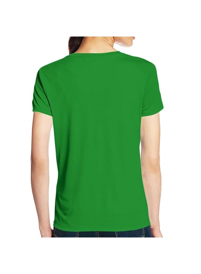 OPLU Store Women's Regular Fit Cotton Graphic Printed T Shirt.  Green,S - Image 2