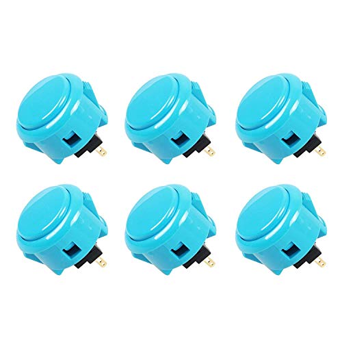 SANWA 6 pcs OBSF30 Original Push Button 30mm for Arcade Jamma Video Game Arcade Joystick Games Console Blue SNWA - Image 1