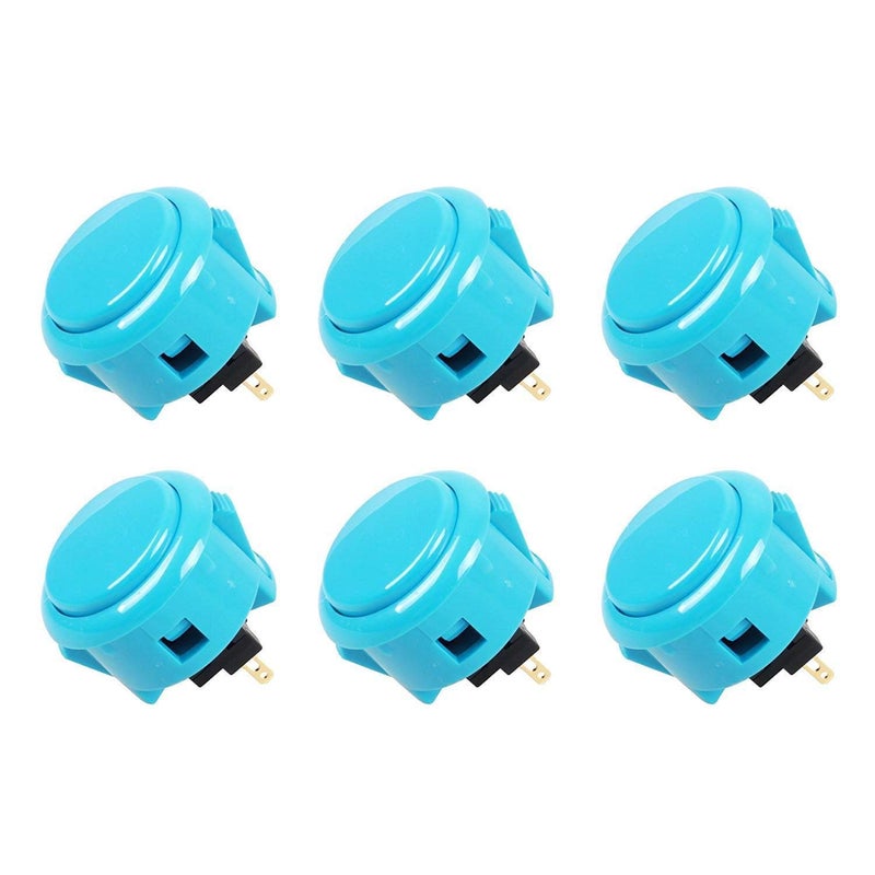 SANWA 6 pcs OBSF30 Original Push Button 30mm for Arcade Jamma Video Game Arcade Joystick Games Console Blue SNWA - Image 2
