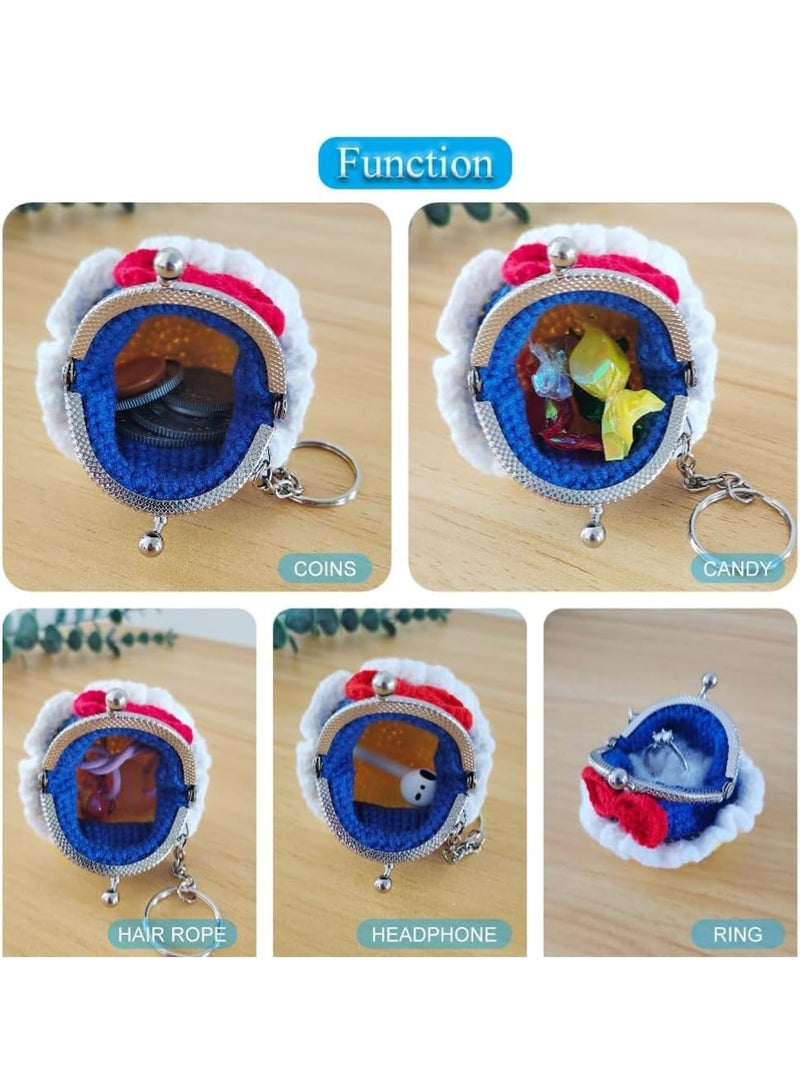 Barakah Small Crochet Purses, Handmade Mini Coin Purse with Crochet Bow Dress, Cute Pouch for Storing Coins, Small jewelry, Earphones, or Trinkets, Coin Holder for Women and Girls - Image 5