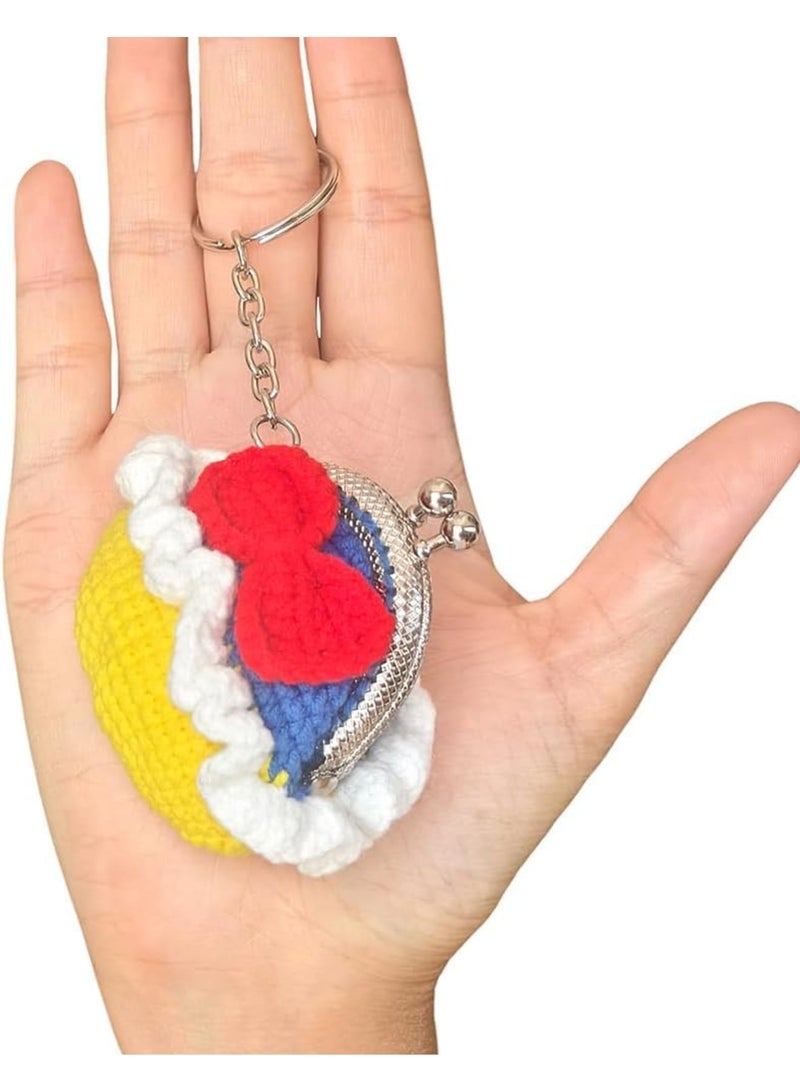Barakah Small Crochet Purses, Handmade Mini Coin Purse with Crochet Bow Dress, Cute Pouch for Storing Coins, Small jewelry, Earphones, or Trinkets, Coin Holder for Women and Girls - Image 3