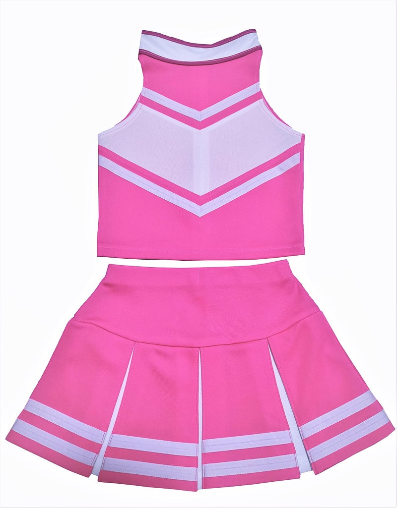 Total 2550 KidsGirls' Cheerleader Costume Uniform Cheerleading Children Dress Outfit Halloween Sweet PinkWhite (S 2-5), (TTAM2014BW4-$P) - Image 3