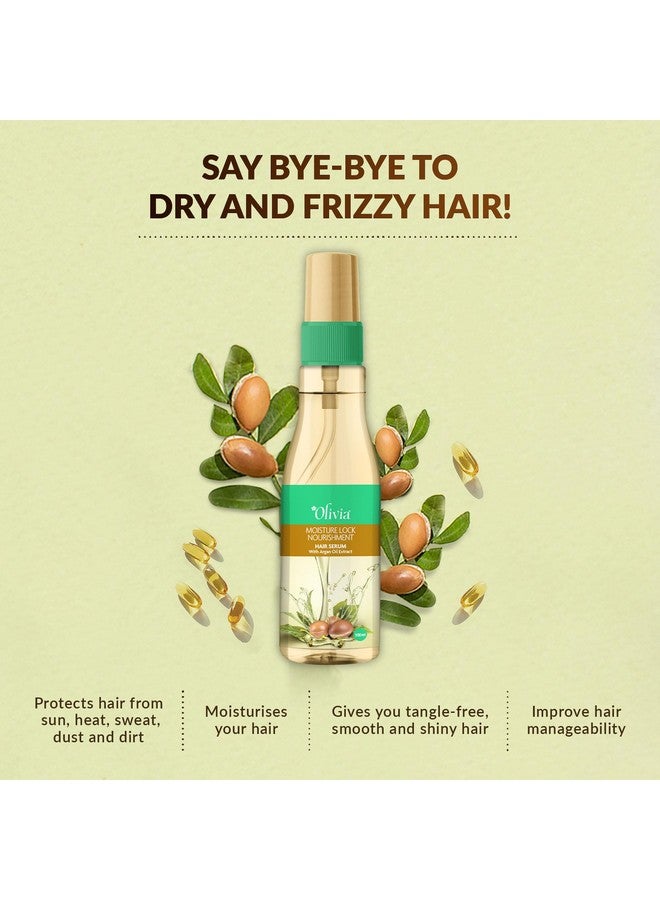 Olivia Moisture Lock Nourishment Hair Serum With Argan Oil Extract Smooth For Smooth Frizzfree Shiny & Tangle Free Hair 100Ml - Image 3