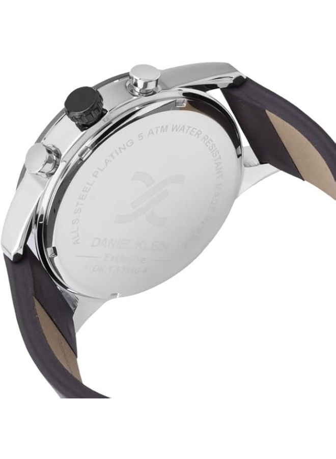 DANIEL KLEIN Leather Chronograph Wrist Watch DK.1.13546-4 - Image 3