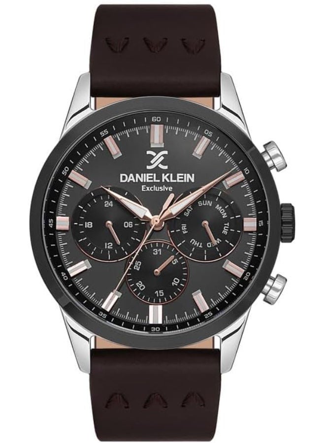 DANIEL KLEIN Leather Chronograph Wrist Watch DK.1.13546-4 - Image 1
