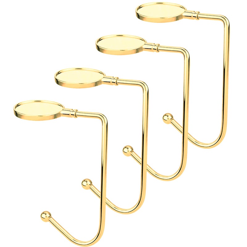 Komotu Christmas Stocking Holder For Mantle - 4 Pack Non-Slip Stocking Mantel Holders Hooks Hanger For Christmas Xmas Fireplace And Party Decoration (Gold) - Image 1