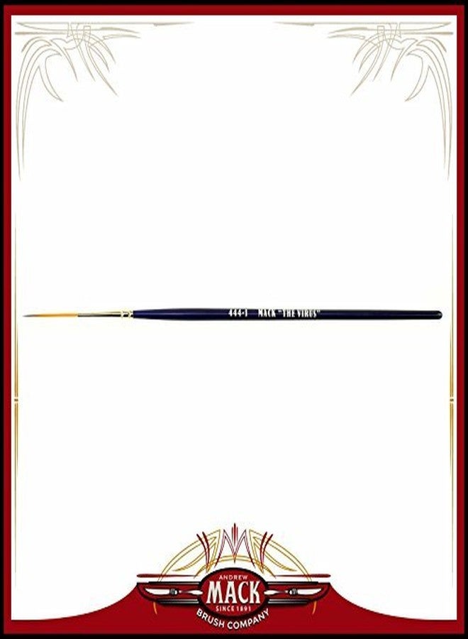 Mack Brush Andrew Mack The Virus Scrolling Script Pinstriping Brush Size 1 Series 444 with Specially Blended Golden Taklon, 1" Length Out - Image 1