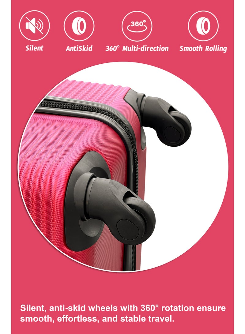 زاابي ZAAPPY حقيبة سفر هارد شيل بتصميم Horizon Line من مادة ABS خفيفة الوزن، طقم 3 قطع (20/24/28 بوصة)، مزودة بقفل أرقام للأمان. - Image 4