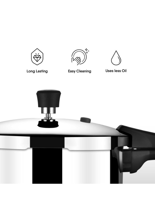 ستال طنجرة ضغط ثلاثية من ستال إكسبريس، واسعة، تعمل بالحث، سعة 2.5 لتر، بغطاء خارجي، متوافقة مع مواقد الحث والغاز، ضمان 5 سنوات - Image 2