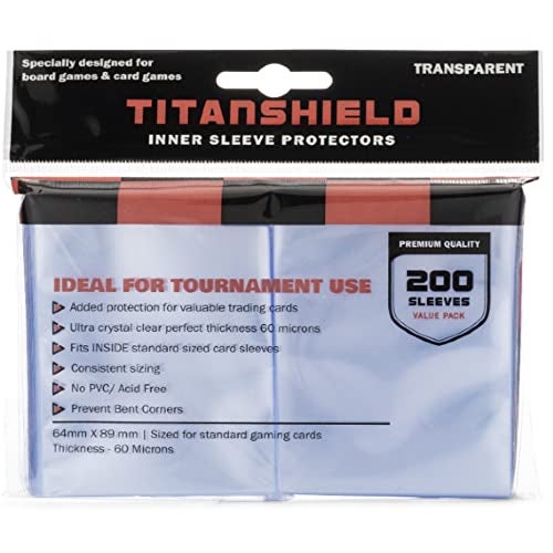 TitanShield 200 Premium 60-Microns Ultra Clear Standard Size Perfect Exact Fit Inner Card Sleeves. Perfect for Double-sleeving and Compatible with Pokémon Cards MTG Magic The Gathering Lorcana - Image 1