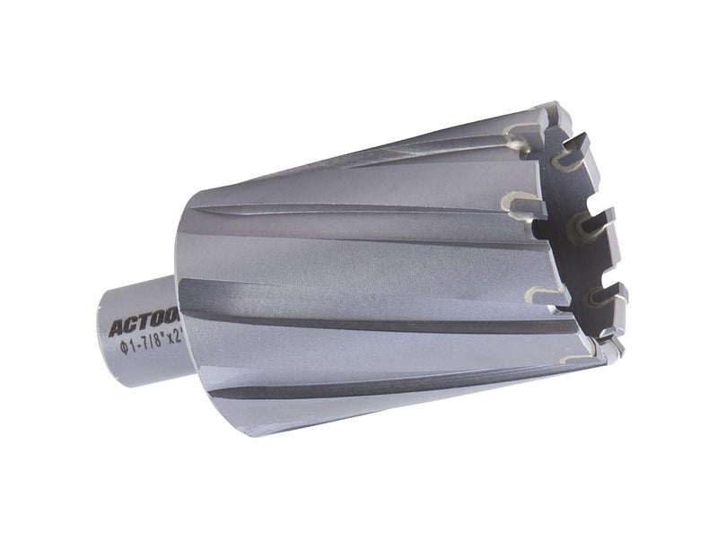 ACTOOL 1-7/8'' Diameter x 2'' Depth of Cut Carbide Tipped TCT ANNULAR Cutter with 3/4'' Weldon Shank - Image 1