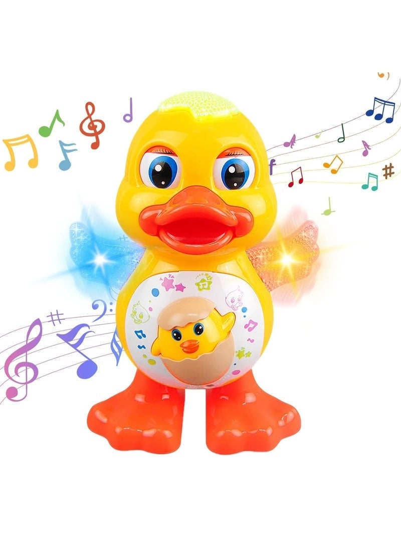 Bukela Interactive Dancing Duck Toy with Lights and Music, Singing Swaying Duck Baby Toys with Moving Eyes and Flashing Wings, Fun Musical Crawling Walking Development Toy for Toddlers - Image 1