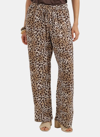 Leopard Pattern Drawstring Pants