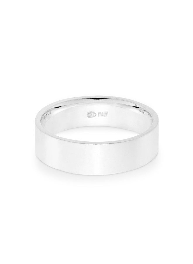 Miabella 925 Sterling Silver Flat Comfort Fit Band Ring for Women and Men 2mm, 4mm, 6mm Made in Italy (4mm, 7) - Image 1