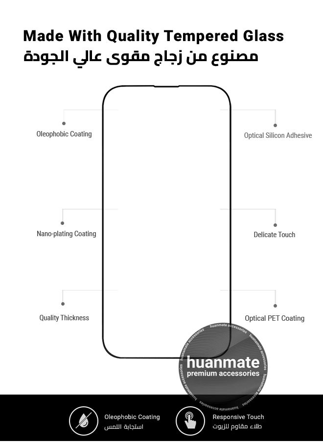 هووانميت - واقي شاشة وكاميرا لهاتف أبل آيفون 16 - درع تغطية كاملة عالي الشفافية للحماية من الخدوش والصدمات - واقي الشاشة والكاميرا لهاتف أبل آيفون 16 - Image 1