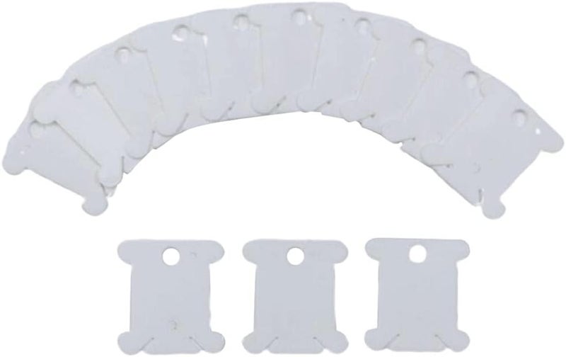 klarako 120 Pcs Plastic Floss Bobbins Embroidery Thread Organizer Holder for DIY Craft Embroidery Floss Cross Stitch  White - Image 3