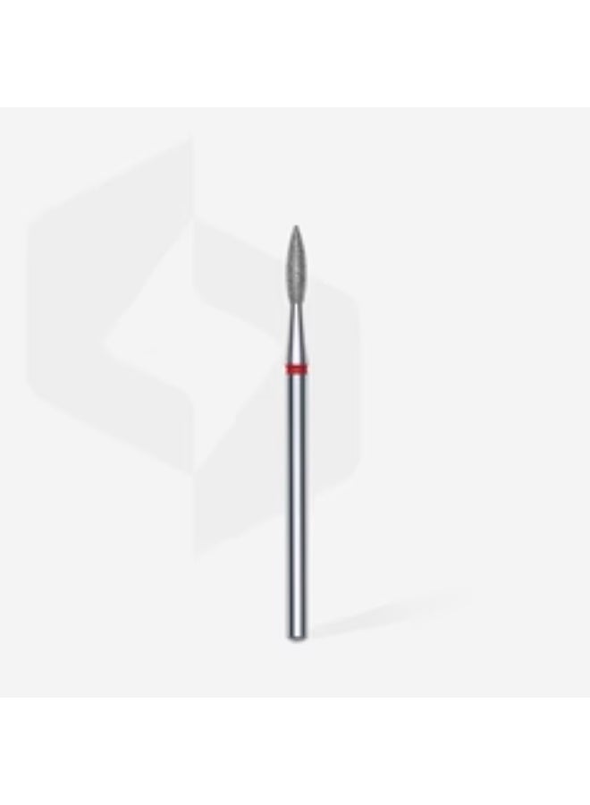 STALEKS PRO Diamond nail drill bit pointed flame red EXPERT head diameter 2,1 mm / working part 8 mm - Image 1