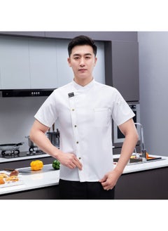 NIBEMINENT Chef Clothing Short Sleeved Summer Breathable Thin Dining Half Sleeved Work Clothes Hotel Cafeteria Kitchen Clothing  - Image 1